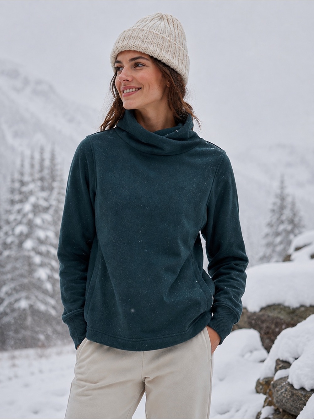 Athleta Cozy Karma Twist Neck Sweatshirt Size S